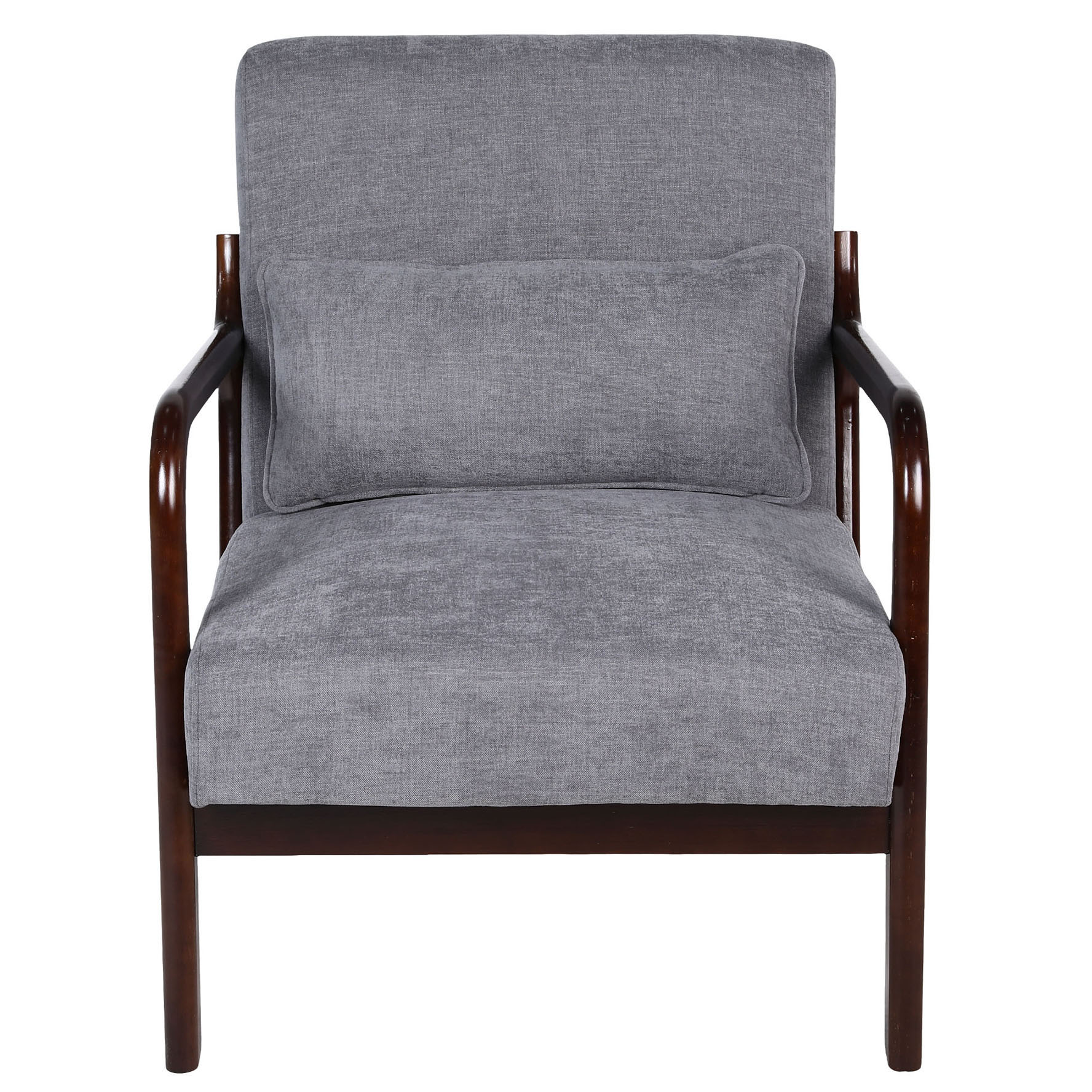 S-HOME Mid Century Modern Accent Chair with Detachable Lumbar Pillow ...