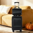 thumbnail image 1 of S-HOME Modern 14"/20" Waterproof Spinner Wheel Luggage Set with Adjustable Handle and 14" Cosmetic Case with Combine Lock  ABS Material, Black, 1 of 25