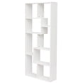 thumbnail image 1 of S-HOME Modern Asymmetrical Display Shelf In Synthetic Wood 5-Tier Vertical Bookcase For Compact Spaces, White, 1 of 16