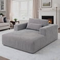 thumbnail image 1 of S-HOME Modern Convertible Sofa Bed with Ribbed Corduroy Fabric, Foam Core, 62.6x48.23 Inches 1-2 Seater, 2 Lumbar Pillows, for Living Room or Apartment, Grey, 1 of 14