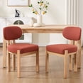 thumbnail image 1 of S-HOME Modern Fabric Upholstered Dining Chairs Set of 2 in Natural Rubberwood for Kitchen and Dining Room Spaces, Dark Orange, 1 of 10