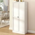 thumbnail image 1 of S-HOME Modern Farmhouse White Metal Pantry Organizer with 4 Shelving Options for Kitchen and Living Room Storage, 1 of 13