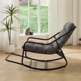 thumbnail image 1 of S-HOME Modern High-Density Thick Cushion Rocking Chair, Steel Frame , for Bedrooms and Reading Rooms, Grey, 1 of 14