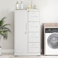 thumbnail image 1 of S-HOME Modern Metal Vertical Filing Cabinet with 4 Drawers, Locking System and Storage for Home and Office Storage, White, 1 of 16