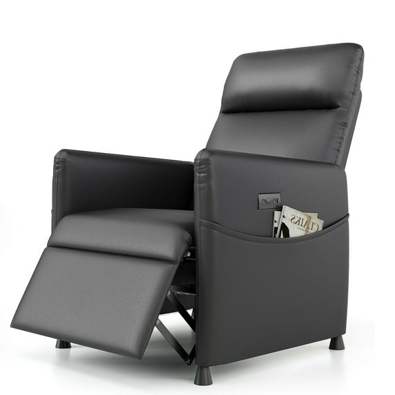 S-HOME Modern Power Recliner Sofa Velvet with Adjustable Backrest and Footrest for Small Spaces and Home Theater Use, Black