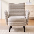 thumbnail image 1 of S-HOME Modern Style Armchair in Boucle Fabric with Side Storage Pocket and Solid Wood Legs for Living Room Office Reading Chair, khaki, 1 of 17