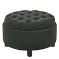 thumbnail image 1 of S-HOME Modern Tufted Fabric 25 Inch Round Storage Ottoman Coffee Table with Tray, Multifunctional Design for Living Room or Bedroom Use, Dark Grey, 1 of 11