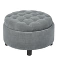 thumbnail image 1 of S-HOME Modern Tufted Fabric 25 Inch Round Storage Ottoman Coffee Table with Tray, Multifunctional Design for Living Room or Bedroom Use, Light Grey, 1 of 11