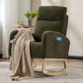 thumbnail image 1 of S-HOME Modern Upholstered Rocking Chair with Solid Wood Legs, High Backrest & Side Pocket - 300 lbs Capacity, 1 of 13