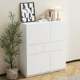thumbnail image 1 of S-HOME Modern Wooden Storage Cabinet in White with 4 Doors and 2 Drawers - Versatile Buffet for Living Room and Kitchen, White, 1 of 5