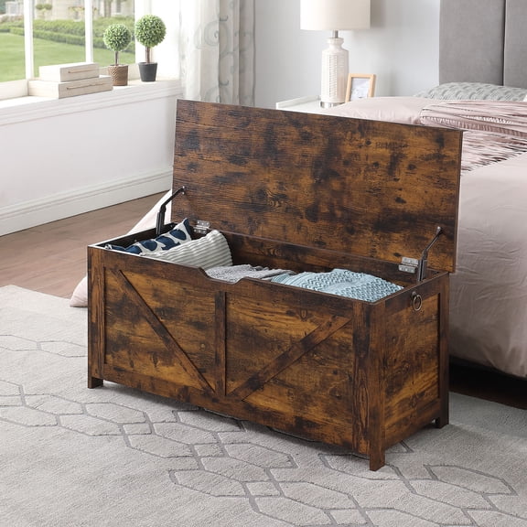 S-HOME Multi-Functional Storage Bench In Retro Design, Easy To Assemble Toy Box Organizer For Home Entryways