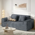 thumbnail image 1 of S-HOME No Assembly Required 75 Inch Loveseat Sofa in Stain-Resistant Corduroy,Deep Seats for Small Space Living, Gray, 1 of 8