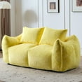 thumbnail image 1 of S-HOME No Assembly Required Oversized  Bean Bag Sofa with Pillows 74 Inch Indoor Loveseat Reading Chair, Yellow, 1 of 11
