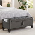thumbnail image 1 of S-HOME Ottoman with Storage, Storage Ottoman Bench with Safety Hinge 350 lbs Weight, Upholstered Entryway Bench with Seating, 1 of 10