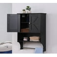 thumbnail image 1 of S-HOME Over The Toilet Storage Cabinet with 2 Doors and Adjustable Shelves, Perfect for Bathroom or Living Room Use，Black, 1 of 8