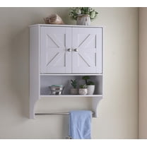 S-HOME Over The Toilet Storage Cabinet with 2 Doors and Adjustable Shelves, Perfect for Bathroom or Living Room Use
