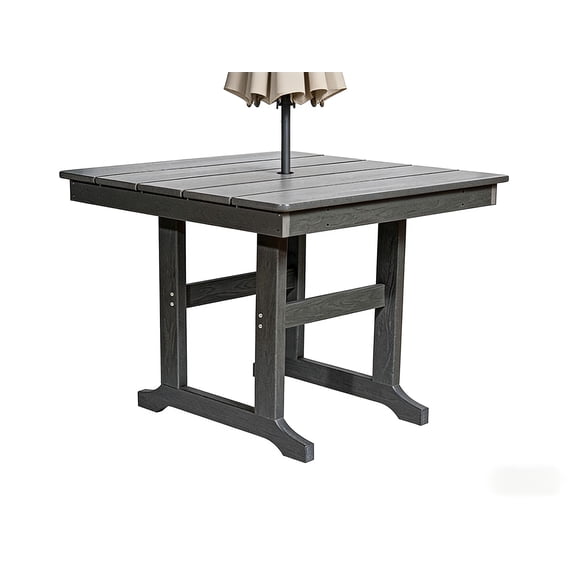 S-HOME Patio Dining Table with Umbrella Hole, Perfect for Outdoor Dining in Your Yard or Lawn Area