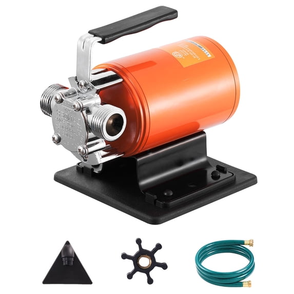 S-HOME Portable Aluminum Water Transfer Pump With 6 Ft Suction Hose Kit, 12V DC 360 GPH Utility Pump For Garden & Pool
