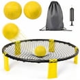 thumbnail image 1 of S-HOME Portable Outdoor Roundnet Game Set with 2 Balls and Carry Bag for Beach Backyard Lawn Park Camping Fun, Yellow, 1 of 8