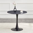 thumbnail image 1 of S-HOME Round Dining Table with Metal Pedestal and Thickened Tabletop 31.5 Inch Ideal for Kitchen and Living Room，Black+Gery, 1 of 11