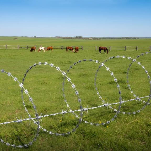 S-HOME Single Wire - Galvanized Barbed Wire Fence Roll, 325ft - Heavy Duty Security Fencing for Garden & Perimeter