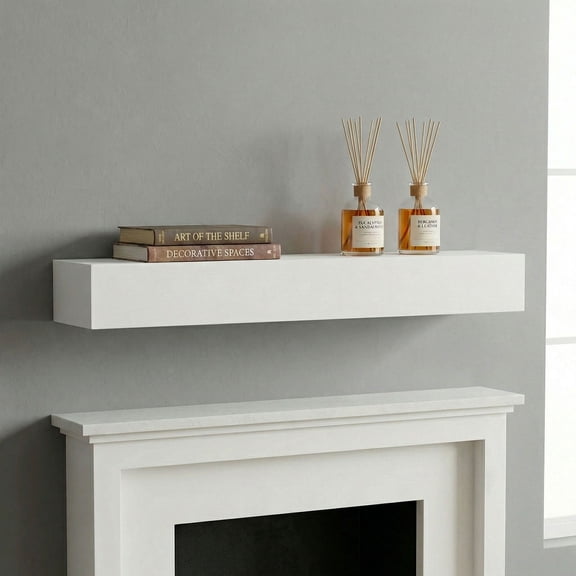 S-HOME Solid Wood 60 Inch Paulownia Fireplace Mantel Wall-Mounted Floating Shelf For Stylish Home Decor And Organization