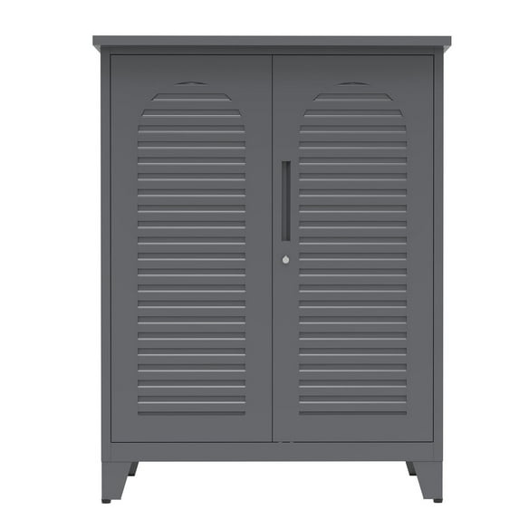 S-HOME Steel Metal Tool Storage Cabinet in Slate Color 47 Inches Tall with Ample Space for Garage and Office Use