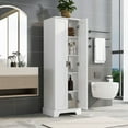 thumbnail image 1 of S-HOME Storage Cabinet with Two Doors in White, Adjustable Shelf MDF Board for Bathroom & Office Organization, 1 of 11