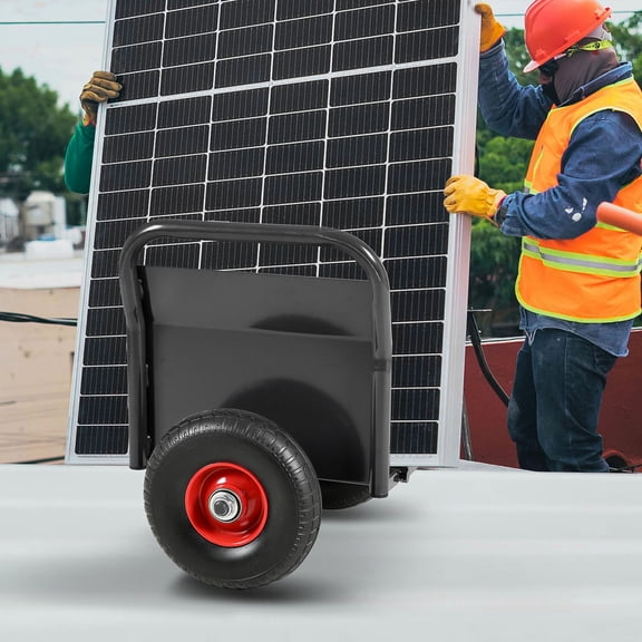S-HOME Sturdy Slab Dolly Featuring Dual Handles and 10 Inch Solid Rubber Wheels for Easy Movement of 1000 Lbs Loads in Black