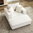 thumbnail image 1 of S-HOME Corduroy Chaise Lounge Chair with Removable Ottoman and Pillows, for Living Room and Bedroom, 1 of 18