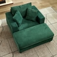 thumbnail image 1 of S-HOME Corduroy Chaise Lounge Chair with Removable Ottoman and Pillows, for Living Room and Bedroom, 1 of 18