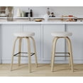 thumbnail image 1 of S-HOME Swivel Bar Stools Set Of 2,  Fabric Upholstered 30 Inch Height, Ideal For Restaurants And Home Use，Beige, 1 of 5