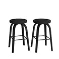 thumbnail image 1 of S-HOME Swivel Bar Stools Set Of 2,  Fabric Upholstered 30 Inch Height, Ideal For Restaurants And Home Use，Black, 1 of 8