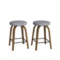 thumbnail image 1 of S-HOME Swivel Bar Stools Set Of 2,  Fabric Upholstered 30 Inch Height, Ideal For Restaurants And Home Use，Gray, 1 of 8