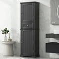 thumbnail image 1 of S-HOME Triangle Tall Cabinet Featuring 3 Drawers and Adjustable Shelves in Modern Grey MDF for Multi-Use Storage, 1 of 11