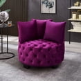 thumbnail image 1 of S-HOME Upholstered Tufted Leisure Chair In Fabric Modern Accent Chair For Stylish Living Room Decor，Violet, 1 of 5