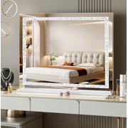 S-HOME Vanity Mirror With Lights White 31.5" x 22.8" Hollywood Style Touch Control 3 Color Dimming Makeup Tool