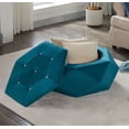 thumbnail image 1 of S-HOME Velvet Polygon Diamond Tufted Storage Ottoman, Cozy Seating Solution with Practical Design for Home Organization, 1 of 13