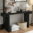 thumbnail image 1 of S-HOME Versatile 60 Inch Rustic Console Table  MDF Sofa Side Table for Entryway or Living Room, Black, 1 of 10