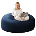 thumbnail image 1 of S-HOME Versatile 6FT Round Sofa with Removable Cover Bean Bag Chair For Living Room And Bedroom, Blue, 1 of 6