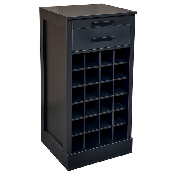 S-HOME Versatile Black Wine Bar Cabinet Buffet With Single Drawer And Shelf, For Living Room Or Office Use