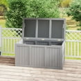 thumbnail image 1 of S-HOME Versatile Solid Wood Outdoor Deck Box with 67 Gallon Capacity, Ideal for Storing Cushions, Toys and Garden Equipment，Grey, 1 of 10