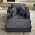 thumbnail image 1 of S-HOME Versatile Upholstered Chaise Lounge Chair And Ottoman Set With Pillows - Sofa Bed For Living Room Or Bedroom, Dark Gray, 1 of 18