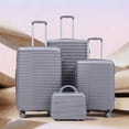 thumbnail image 1 of S-HOME Waterproof 4-piece Luggage Set 20, 24, 28 Inch Sizes with 14 Inch Cosmetic Case Iron Pull Rod And Combination Lock for Efficient Travel Organization, Light Gray, 1 of 21