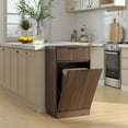 thumbnail image 1 of S-HOME10-Gallon Woodgrain Tilt-Out Trash Can Cabinet with Oak Finish and Wave-Textured Drawer for Kitchen and Bath Organization，Walnut, 1 of 16