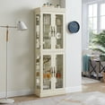 thumbnail image 1 of S-Home Curio Storage Glass Display Cabinet with Adjustable Shelves, Wooden, 12" x 72" x 24", 1 of 12
