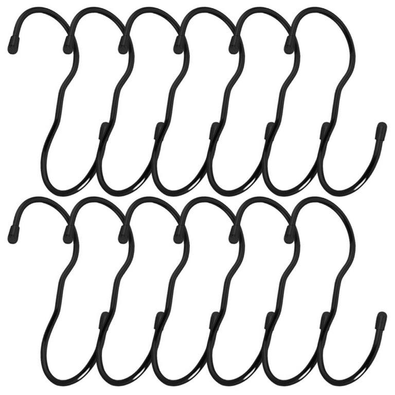 S Hook, Coated S Hooks with Rubber Stopper Non Slip Heavy Duty S Hook,  Steel Metal Rubber Coated Closet S Hooks for Hanging Jeans Plants Jewelry