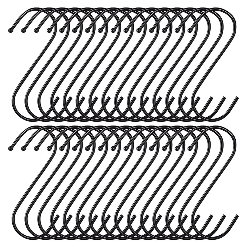 S Hook Coated S Hooks with Rubber Stopper Non Slip Heavy Duty S Hook Steel Metal Rubber Coated Closet S Hooks for Hanging Jeans Plants Jewelry Walmart