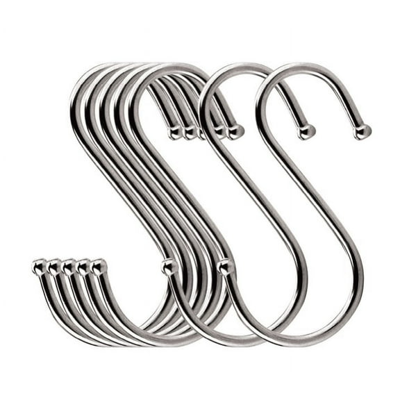 S Hook Heavy Duty Stainless Steel | 3.2" Long 1.2"Wide | S Shaped Hooks for Hanging and Utility Use - Hold Up to 20 lbs - 6 Pieces