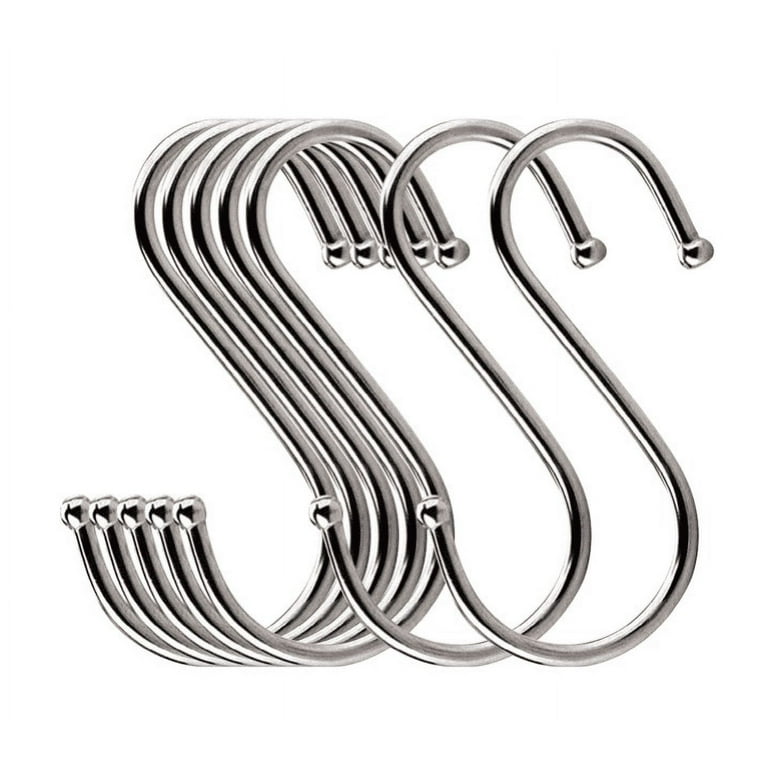 S Hook Heavy Duty Stainless Steel | 3.2 Long 1.2Wide | S Shaped Hooks for  Hanging and Utility Use - Hold Up to 20 lbs - 6 Pieces